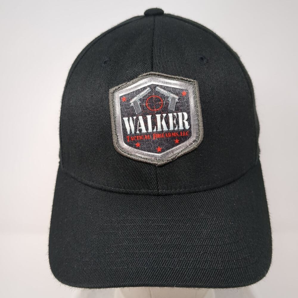 Walker Patch Fitted Baseball Cap Solid Black Medi… - image 2